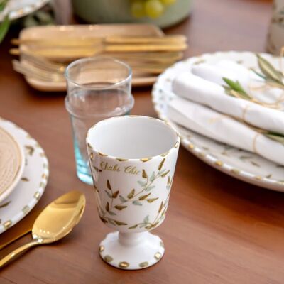 Grand verre a pied feuilles goud “Amina”