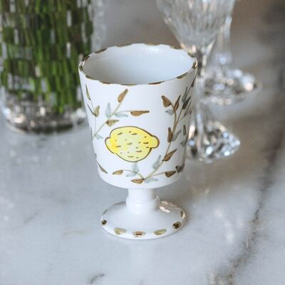 Grand verre a pied fruit citron goud “Samira”