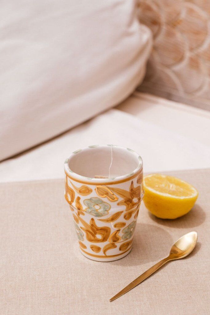 Kopje medio beldi fleurs mimosa goud “Yasmina”