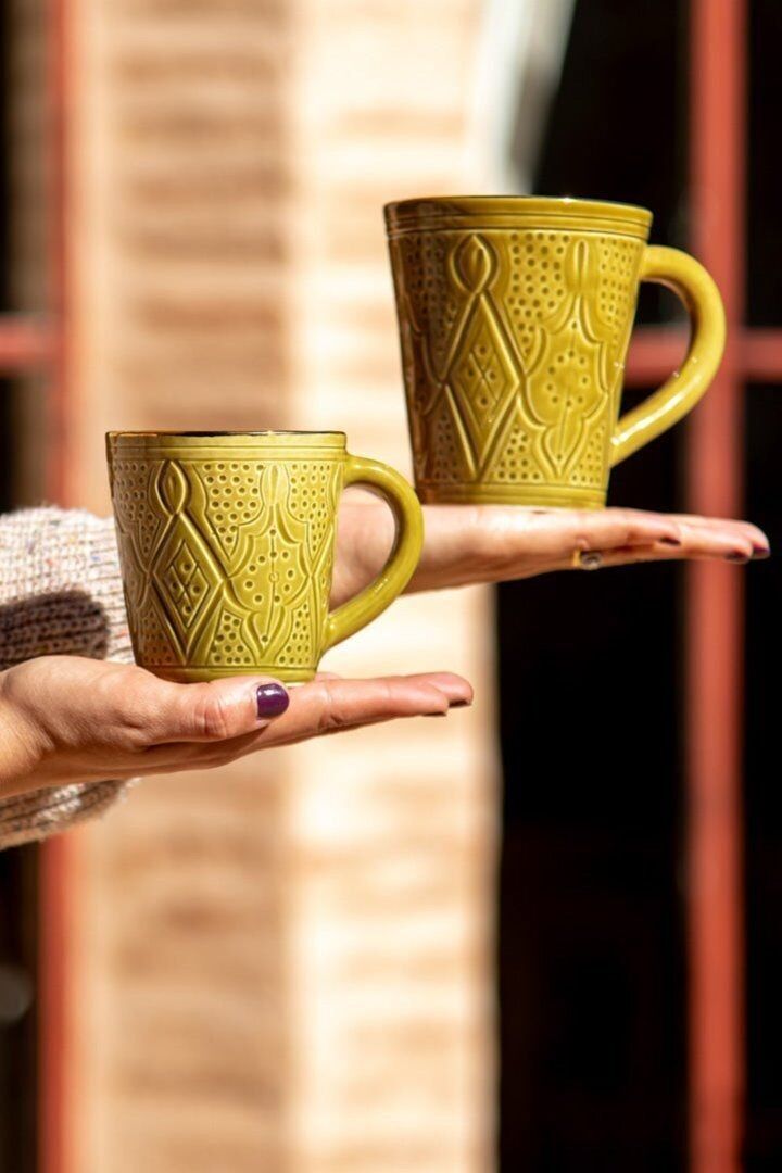 Grand Mok Reliëf Kaki Goud “Imane”