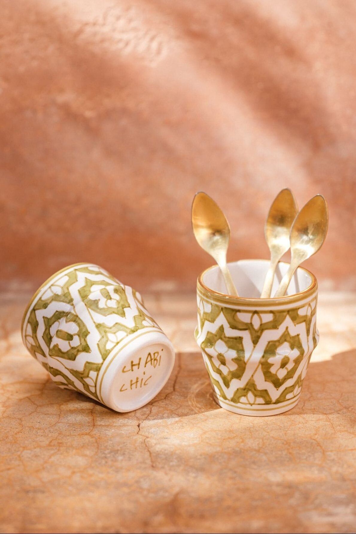 Klein kopje à café fassia kaki goud “Zahra”