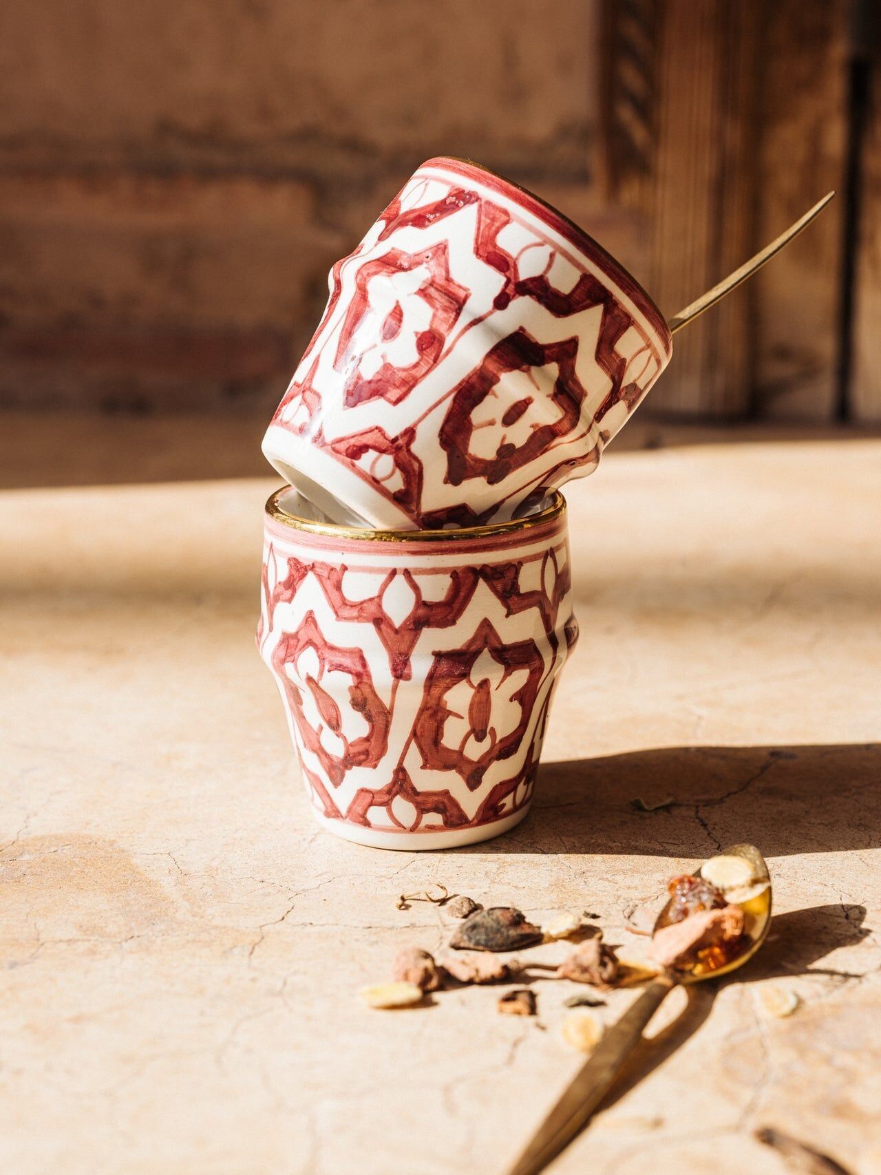 Klein kopje à café fassia melanzana goud “Imane”