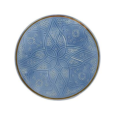 Assiette reliëf blauw stone goud “Samira”