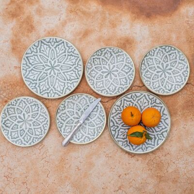 Assiettes fassia mint goud “Amina”