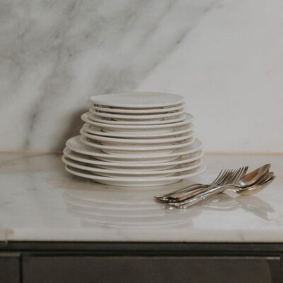 Assiette reliëf blanc goud “Zahra”