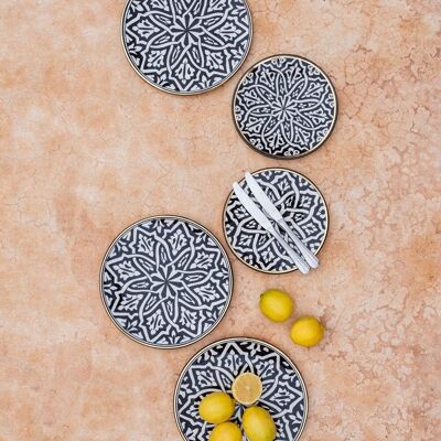Assiette fassia noir goud “Imane”