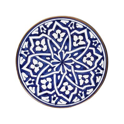Assiette fassia blauw majorelle goud “Noura”