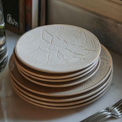 Assiette reliëf sahara goud “Imane”