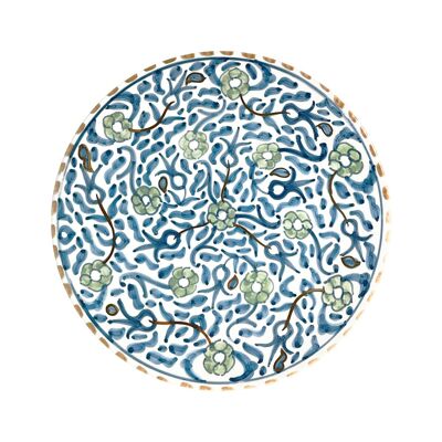 Assiette chardons bleus goud “Khadija”
