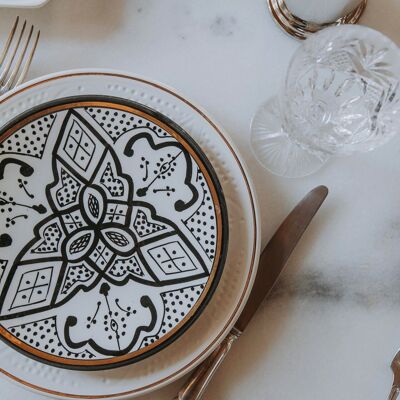 Assiette zwak noir goud “Khadija”