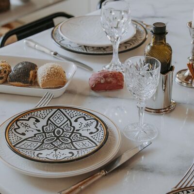 Assiette zwak noir goud “Malika”