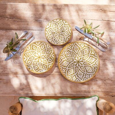 Assiette fassia kaki goud “Yasmina”