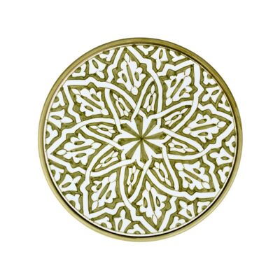 Assiette fassia kaki goud “Leila”