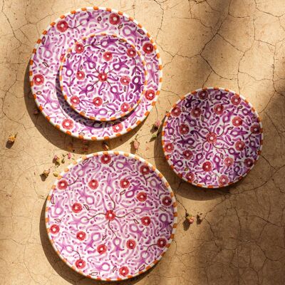 Assiette fleurs bougainvilliers goud “Leila”
