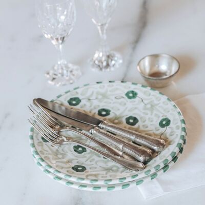 Assiettes fiori menta goud “Malika”
