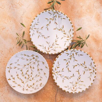 Assiette creuse feuilles dorada mediana “Zahra”