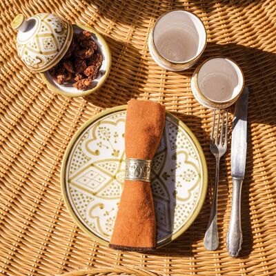 Assiette zwak kaki goud “Noura”