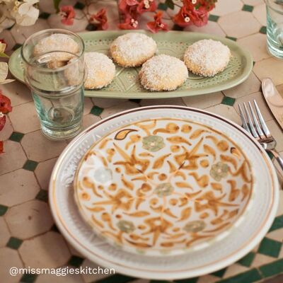 Duo assiettes fleurs mimosa goud “Zahra”