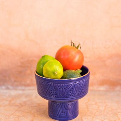 Kommen aperitivo reliëf blauw majorelle goud “Noura”