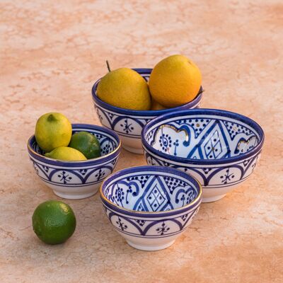 Kommen et kom ronds zwak blauw majorelle goud “Noura”