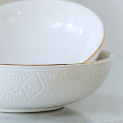 Kom bas reliëf blanc goud “Samira”