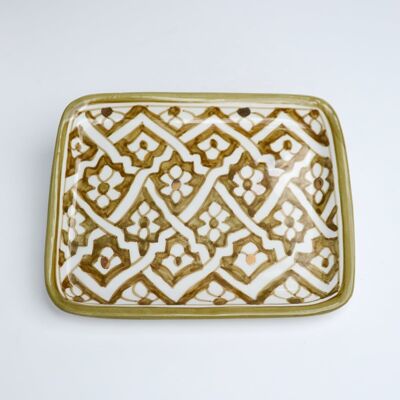 Petit plateau fassia kaki goud “Malika”