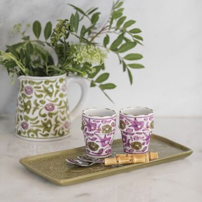 Plato para tarta en relieve kaki goud “Amina”