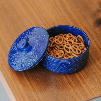 Boite basse azul majorelle goud “Malika”