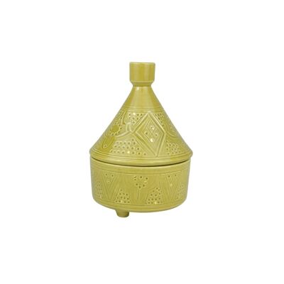 Boîte tajine relief kaki doré « Imane »