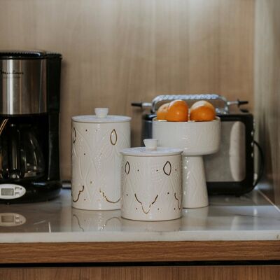 Boite relieve blanco dorado “Noura”