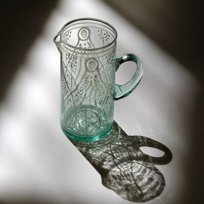 Carafe avec anse en verre decore “Noura”