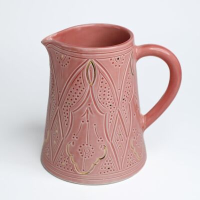 Grand pichet reliëf blush goud “Noura”