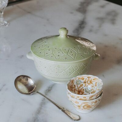 Soupière reliëf mint goud “Malika”