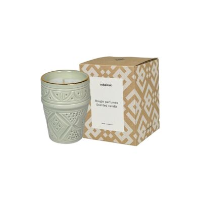 Bougie parfumée figuier medium kopje beldi reliëf mint goud