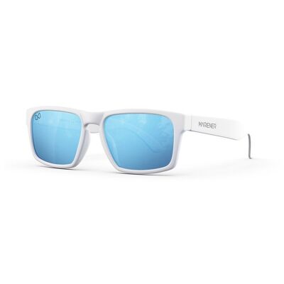 Makan Jr. | Matte White / Bright Sky Rechteckige Kinder-Sonnenbrille