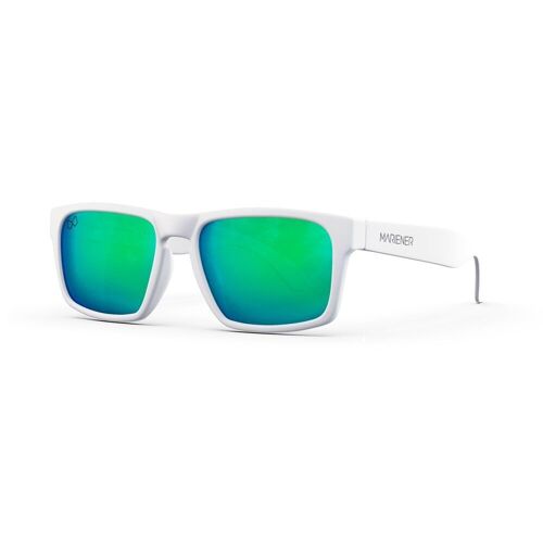 Makan Jr | Reflective - Matte White / Ocean Rectangular Kids Sunglasses