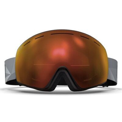 Mountain White - Matte Reflective Orange Lava Snow Goggle