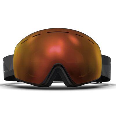 Mountain Black - Matte Reflective Orange Lava Snow Goggle