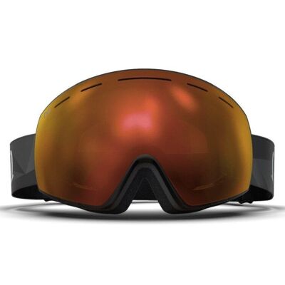 Mountain Black - Matte reflektierende orange Lava-Schneebrille