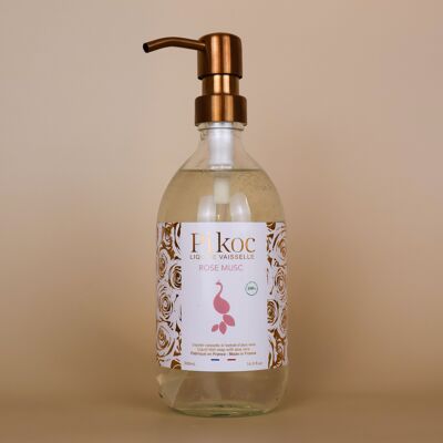 Botella dosificadora rellenable + Detergente lavavajillas de rosa mosqueta – 500 ml