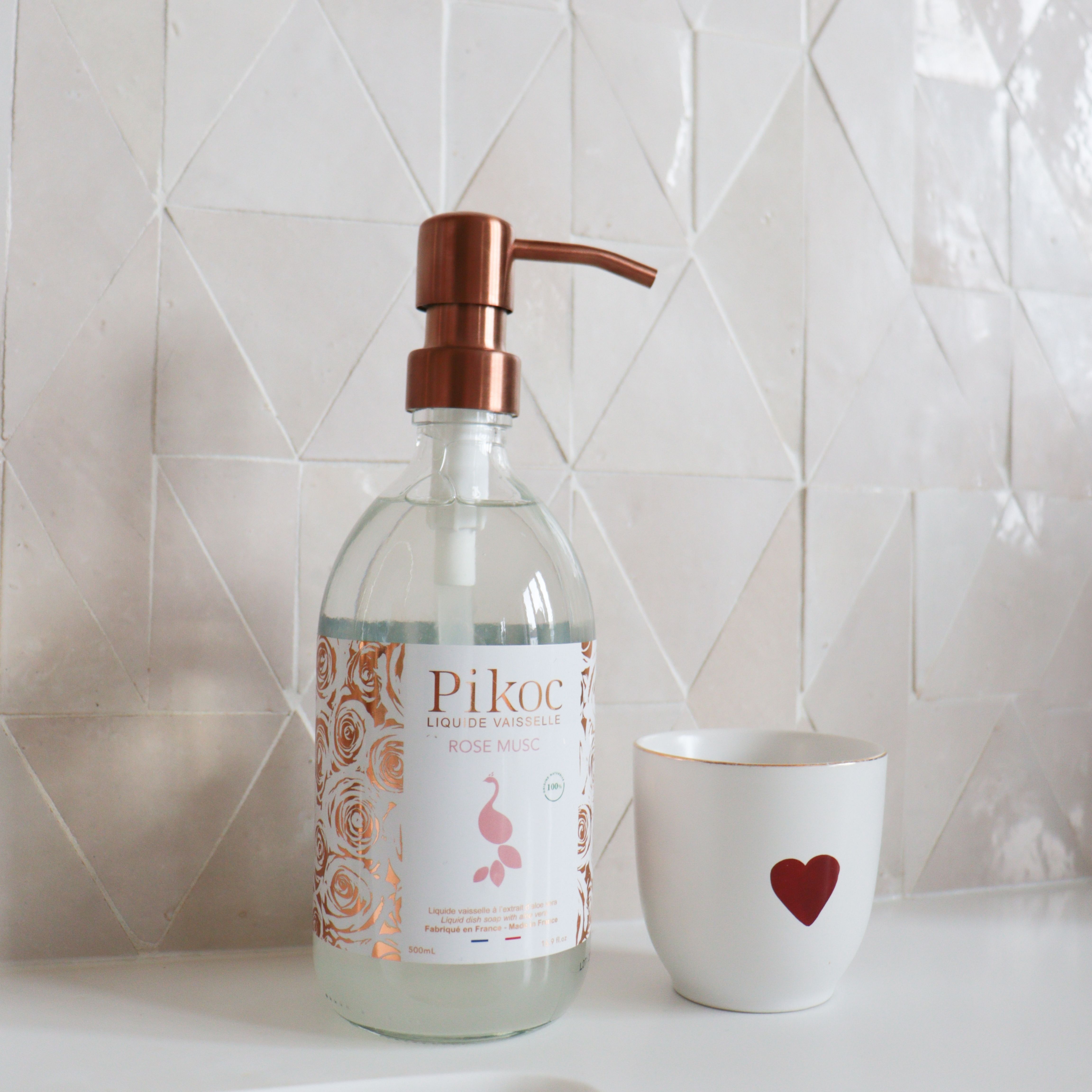 Rose Musk Dishwashing Liquid 490 ml - Refillable pump bottle