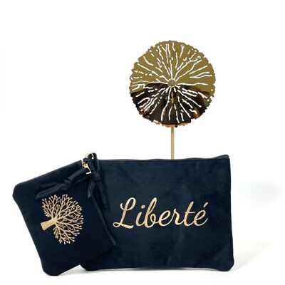 DOUBLE POCHETTES SIMILICUIR "LIBERTE ARBRE DE VIE"