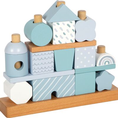 Casa impilabile blu | Giochi plug-in | giocattoli di legno