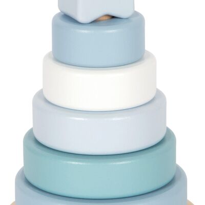 Torre impilabile blu | Giochi plug-in | giocattoli di legno
