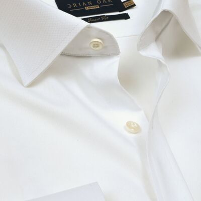 Camicia da abito in cotone bianco semplice