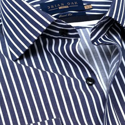 Camicia elegante in cotone a righe blu navy