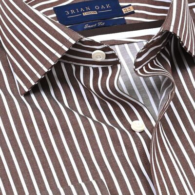 Camicia a righe marroni Smart Fit