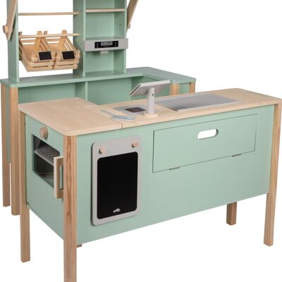 Magasin de jouets et cuisine pour enfants vert sauge "frais" | Cuisine | Bois