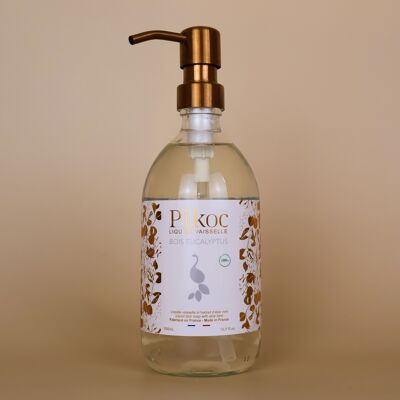 Botella dosificadora rellenable + Detergente lavavajillas madera de eucalipto – 500 ml