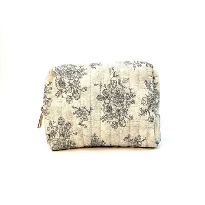 Neceser de algodón acolchado de primavera con estampado de flores